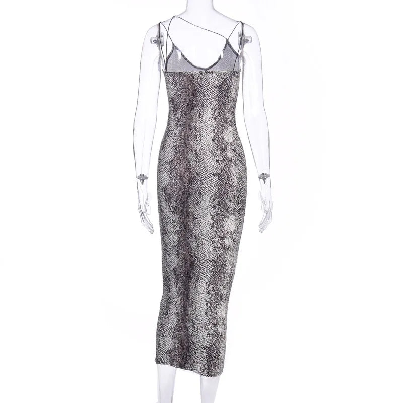 leopard print sleeveless midi dress