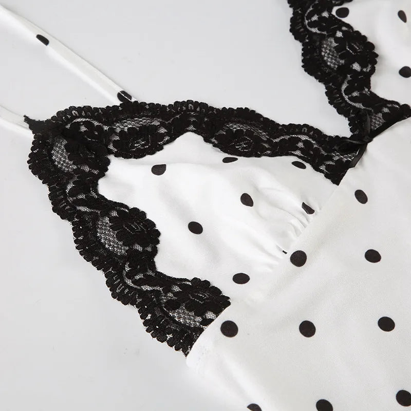 Tossy Lace V-Neck Patchwork Maxi Dress Women Backless High Waist Slim Spaghetti Contrast Party Dress Female Spring Long Dress