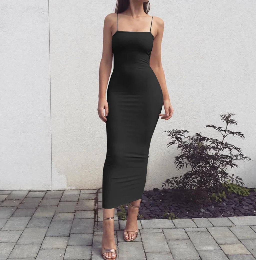 JZ461 Summer Women's Dress Long Sling Dresses Club Sexy Suspender Dress